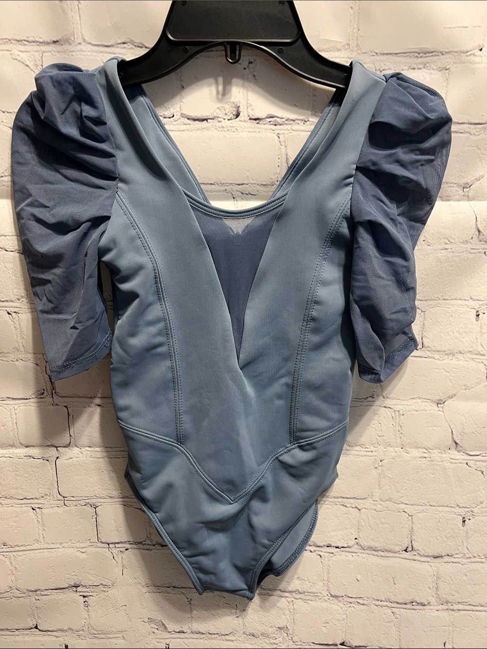 Tiger Friday Blue Puff-Sleeve CL Leotard